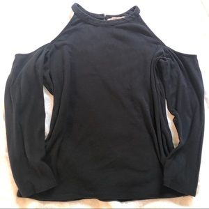 Loft Black High neck Cold Shoulder Shirt